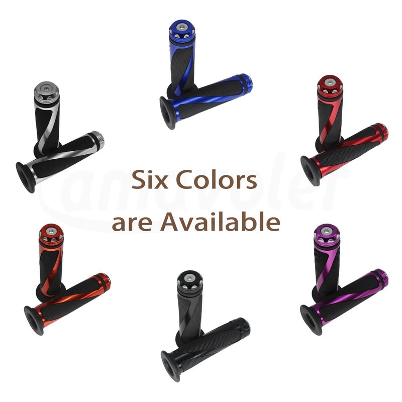 amavoler Universal Motorcycle Handlebar Grips Fits for Motorcycles with 7/8"" Left Grip and 1"" Right (Orange) - Image 3
